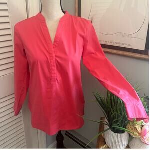 J JILL Womens Top XS Sangria Popover Long Sleeve Stretch Minimalist Casual